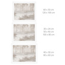 Poster Bos bij het meer in mist in beige - Ms Tiff