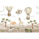 Safari Kids Animals Beige Green 3,75 x 2,50 m - Fototapet eventyr for børn