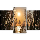 3 stykke lærredsprint, Lake Grass Sunset