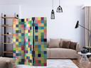 Paravent Séparation de pièce - Pousses de couleur, 3 pièces