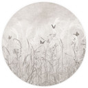 Fotobehang wilde bloemenweide met vlinders in Scandinavisch design - Ms Tiff - rond - zelfklevend/ni