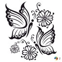 Sticker mural - Vrille de fleurs 8 (bicolore)