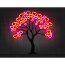 Fototapeta drzewo z czerwonymi sercami | Neon Art - Mielu