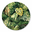 Glasbillede - Jungleplanter - Jaszke - Rund