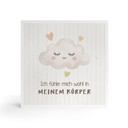 Holzbild zum Hinstellen - Wolke mit Mutmachspruch 'Ich fühle mich wohl in meinem Körper'