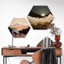 Hexagone - Bois SpaceFrog Designs - Étoiles d'or