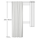 Gardine halbtransparent - Schlaufenschal mit Liniendesign - Vorhang weiß