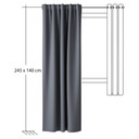 Homing Samtvorhang mit verdeckten Schlaufen Velia grau -  2,45 x 1,4 m