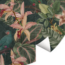 Fototapeta Jungle with Parrots - Bloomery Decor - Okrągła - Samoprzylepna / nietkana