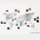 Wallsticker - Verdenskort, grå