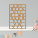 Dekoracja drewniana Alfabet ABC - MDF natura