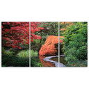 3 stykke lærredstryk, Japan Garden Forest