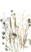 Fotomural flores, hojas naturaleza floral mate en blanco, beige 2,70 x 1,59m