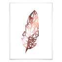 Plakat - Pióro origami - wygląd różowego złota