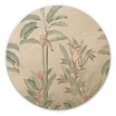 Obraz drewniany Las tropikalny z kakadu - Bloomery Decor - Okrągły