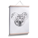 Plakat - Origami Koala - srebrny wygląd