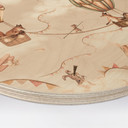Houten Wanddecoratie Dierlijk Avontuur met Luchtballon - Oliver Robins - Rond