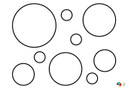 Wallsticker - 2-farvede Retro Ringe