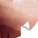Papier peint photo rond Coucher de soleil rose sur la forêt - SpaceFrog Designs