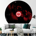 Fototapete Eintracht Frankfurt - Fans Retromuster - Rund - Selbstklebend/Vlies
