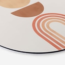 Wandbild Abstrakte Balance - Retro Bögen und Kreise - Costa - Alu-Dibond - Rund