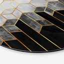 Tableau sur alu-Dibond rond Fredriksson - Hexagones : noirs et gris