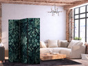 Paravent, Raumteiler freistehend, Trennwand - Oriental Carpet: Emerald Ornaments and Rubbed Patterns
