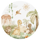 Wandtattoo Kleine Dinos auf großer Entdeckungsreise - Oliver Robins - Rund