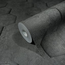 Non-woven tapet med 3D honeycomb mønster sort grafik 