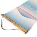 Textielposter Pastelkleurig meer met flamingo's - Rivers