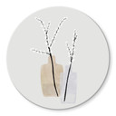 Tableau sur verre Blursbyai - Deux vases avec des branches de saule dans des tons pastels
