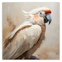 Leinwandbild Vogel Papagei beige gemalt