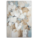Canvasbillede, Beige malede blomster