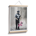 Plakat Banksy - Strażnik policyjny różowy pies z balonem