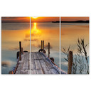 3 stykke lærredsprint, Sunset Jetty Lake Nature
