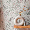 A.S. Création non-woven tapet BOS - blomstret tapet jungle tapet hvid, grøn, lilla, pink