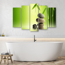 Lærred print 5 styk, GREEN Stones Bamboo Zen