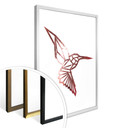 Plakat - Koliber origami - wygląd różowego złota