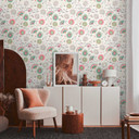 blomstertapet farverigt - tapet blomster - stue tapet natur hvid - eksotisk
