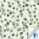 Hojas papel pintado acuarela verde claro blanco pegado - Papel pintado no tejido pegar en la pared