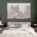Wanddecoratie bos met boslandschap in beige - Ms Tiff - Alu-Dibond