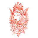 Muursticker Miami Ink Vrouw met Veren