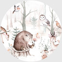 Sticker mural Kvilis - Amis des animaux - Rond