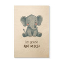 Holzbild mit Elefant - Glaubenssatz 'Ich glaube an mich' fürs Kinderzimmer