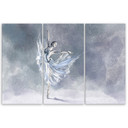 Lærredstryk 3 dele, Ballerina Pirouet