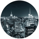Fototapeta New York nocą 2 - okrągła - tapeta flizelinowa/tapeta flizelinowa samoprzylepna