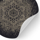 Elegancka naklejka na ścianę mandala w kolorze czarnym i złotym - Bloomery Decor - Round
