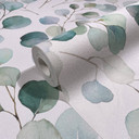 Blomstertapet fleece Spirit of Jungle hvid, grøn
