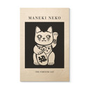 Plakat drewniany Maneki Neko - Szczęśliwy kot - KsanaKalpa