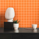 vintage ternet tapet orange hvid - retro ternet mønster tapet - non-woven tapet moderne